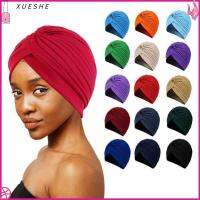 XUESHE หลอดอุ่นขึ้น ผ้าคลุมศีรษะ beanies แฟชั่นสบายๆ ผ้าโพกหัวสีล้วน หมวกเคมีบำบัด ผ้าฝ้ายหมวกผ้าพันคอ ลมแห่งชาติเด็ก