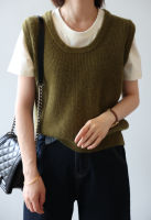 เสื้อกั๊กไหมพรม คอกลม รหัสP2160 / Round neck knitted vest