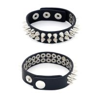 Leather Gothic Delicate Spikes Rivet Cone Stud Cuff celets &amp; Bangles Punk celet For Women Men Jewelry