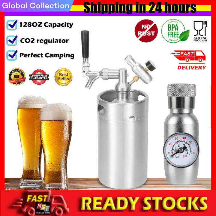 [Ready stock+100 Original] 128OZ Pressurized Mini Keg Growler