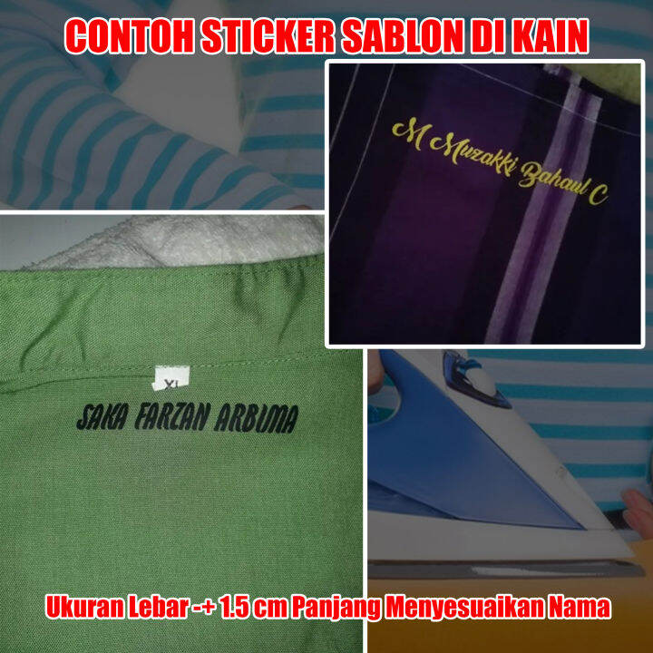 Stiker Kain Sablon Nama Sticker Untuk Kaos Printing Digital Isi +35pcs Lazada Indonesia