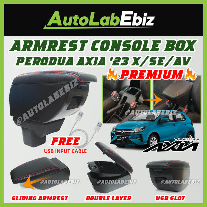 [Premium Design] NEW Perodua AXIA 2023 X/SE/AV Spec Centre Console Box