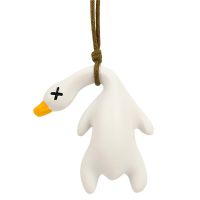 ✾ Hanging Car Duck Ornament Car Interior Decoration Swinging Cartoon Cute Roast Duck Decors For Auto Rearview Mirror Pendant