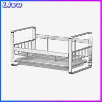 LIWU 1 Pcs 201สแตนเลสสตีล ที่วางฟองน้ำสำหรับอ่างล้างจาน อุปกรณ์อเนกประสงค์ ถอดออกได้ ที่จัดระเบียบอ่างล้างจานในครัว ของใหม่ เงินสีเงิน ที่วางฟองน้ำอ่างล้างจาน ห้องน้ำในห้องน้ำ