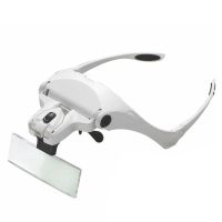 1.0X/1.5X/2.0X/2.5X/3.5X Lens Loupe Eyewear Magnifier With Led Lights 5 Lens Wearing Magnifying Glasses