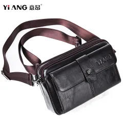 Luxury Leather Belt Bag for Men - Casual Messenger Chest Bag Fashion P –