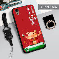 เคสนิ่มสำหรับ OPPO A37/Neo 9เคสโทรศัพท์คลุมทั้งหมด2022ใหม่ลายใหม่ป้องกันการตกหล่นกันรอยขีดข่วนฝามีที่ถือวงแหวนโทรศัพท์ &amp; เชือก