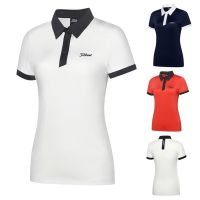 UTAA Odyssey Malbon Callaway1 Titleist XXIO✉  New golf clothing womens short-sleeved white T-shirt summer sports and leisure top temperament lapel polo shirt