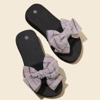 Summer Beach Slides Women Slippers Kids Sandals Flip Flops Fashion bow Flat Non-slip Parent-child Home Bathroom Shoes hh213