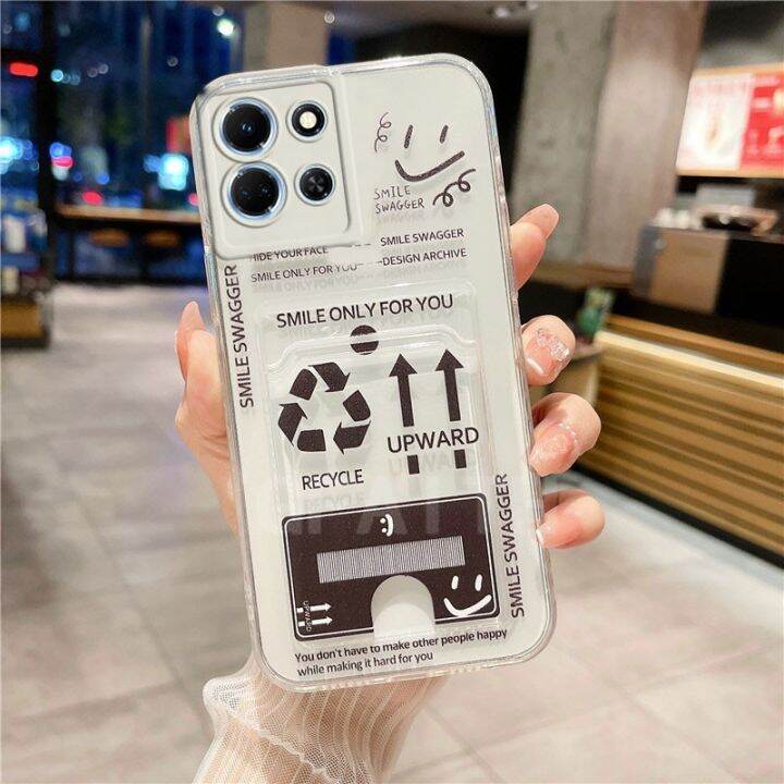 เคสโทรศัพท์-huawei-honor-x6a-4g-plus-ซิลิโคน-tpu-ลายการ์ตูนรีไซเคิลกระเป๋าใส่บัตรนิ่มเลนส์กันกระแทก-honorx5plus-honorx6a-เคสป้องกัน