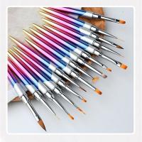 Nail Art Brushes Polish UV Gel Painting Pen French Lines Stripes Grid Drawing Liner Wooden Handle Manicure DIY Nail Tools Artist Brushes Tools