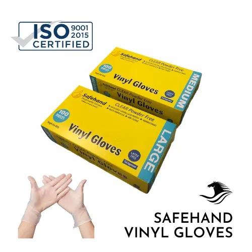 ♕Vinyl and TPE Gloves Safehand brand 100 PIECES Medium and Large Sizes