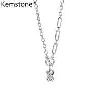 Kemstone Unisex สแตนเลสน่ารักจี้สร้อยคอรูปหมีสร้อยคอเครื่องประดับ