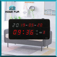 Home Fur นาฬิกา LED แขวนผนัง ขนาด 19X10X3CM รุ่น 1019A นาฬิกาดิจิตอล ไฟสีแดง – ตัวเรือนสีดำ ขอบสีเงิน