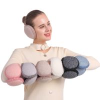 [COD] version knitted earmuffs warm plush winter cute men and women ear warmer folded cold-proof