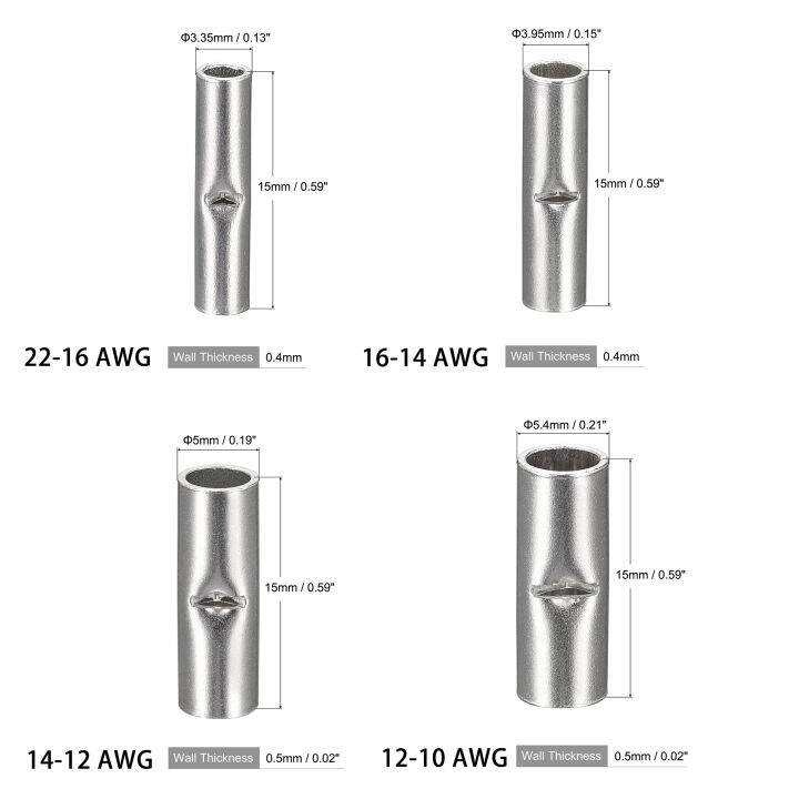 yf-100-200pc-non-insulated-butt-splice-wire-ferrules-electrical-cable-terminal-bare-tinned-crimp-22-10awg