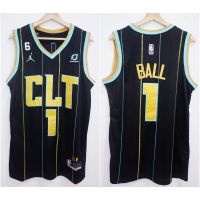 ยอดนิยม เสื้อกีฬาบาสเก็ตบอล Nba CLT 1st JERSEY LAMELO BALL HONOR 6th CITY ED ลายทาง สีดํา 22 23