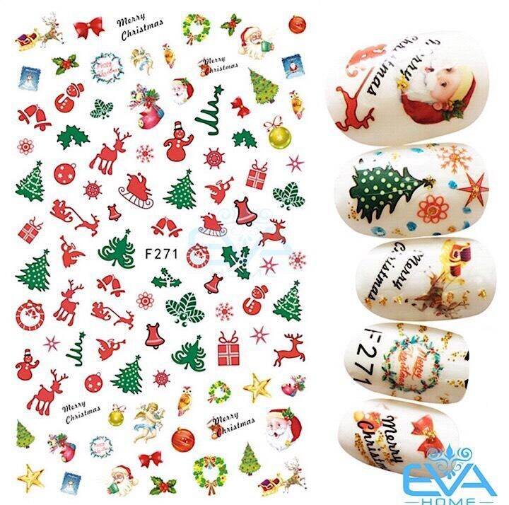 HCM]Miếng Dán Móng Tay 3D Nail Sticker Tráng Trí Noel Giáng Sinh ...