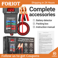 Foriot  Dimore 12V รถเครื่องทดสอบแบตเตอรี่รถยนต์ทดสอบการหมุนและการระบบชาร์จเครื่องวิเคราะห์แบตเตอรี่แบบดิจิตอลเครื่องมือสแกน