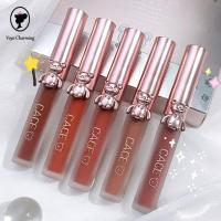 YOYO CHARMING ถ้วยไม่เหนียว สีนู้ด ติดทนนาน ลิปกลอส เครื่องมือแต่งหน้าแต่งหน้า ของขวัญสำหรับเด็กผู้หญิง เครื่องสำอางเกาหลีเกาหลี ลิปกลอสเนื้อกำมะหยี่ ชุดลิปสติก ลิปกลอส ลิปทินท์โคลน