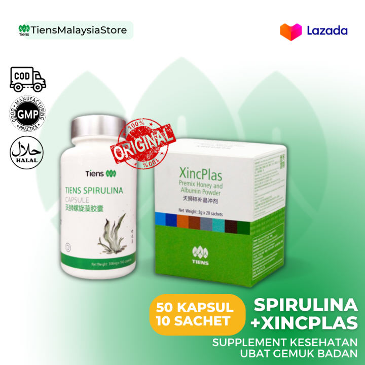 OBAT GEMUK BADAN SPIRULINA + XINPLAS ORIGINAL TIENS HQ / WEIGHT GAIN