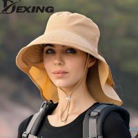 【CC】 Wide Large Brim Shawl Hat Outdoor Fishing Hiking UV Anti Neck Protection Cap Ladies Hats Bonnet