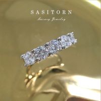 ♥️Sasitorn Jewelry แหวนเพชรแถว​ 5 เม็ด เพชรเกรดดีที่สุดงานเทียบเพชรแท้​​ สวยหรู ใส่ออกงาน ใส่สลับแท้ ให้ของขวัญ​ เงินแท้ชุบทองคำขาว ST095