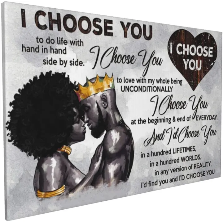 African American Wall Art Black King and Queen Canvas Prints Black