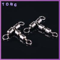 TONG 10pcs ร้อนแรงมาก ตัวแยกสัญญาณ แบริ่งแบบหมุน รอยบุ๋ม ขั้วต่อสายเบ็ดตกปลา วงแหวนกลิ้ง 3ทางค่ะ