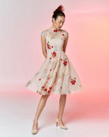 QINGTING DRESS - EMBROIDERED DRAGONFLY