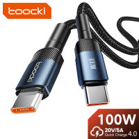 Toocki 100W ประเภท C ถึง USB C 60W Fast Charger Charger Type-C สายไฟสำหรับ Macbook Samsung Xiaomi USB C 1สายสายเคเบิล1M 2M 3M