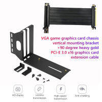 VGA PCI-E 3.0 X16กราฟิกการ์ดแนวตั้งยึดติดชุดสายเคเบิลต่อขยายการส่งผ่านที่มีประสิทธิภาพสำหรับเคส ATX PC