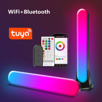 RGB สก์ท็อปที่มีสีสันบรรยากาศเพลงไฟกลางคืนแถบ LED โคมไฟชั้น WIFI บลูทูธสมาร์ท APP ควบคุมบ้านห้องนั่งเล่นตกแต่ง