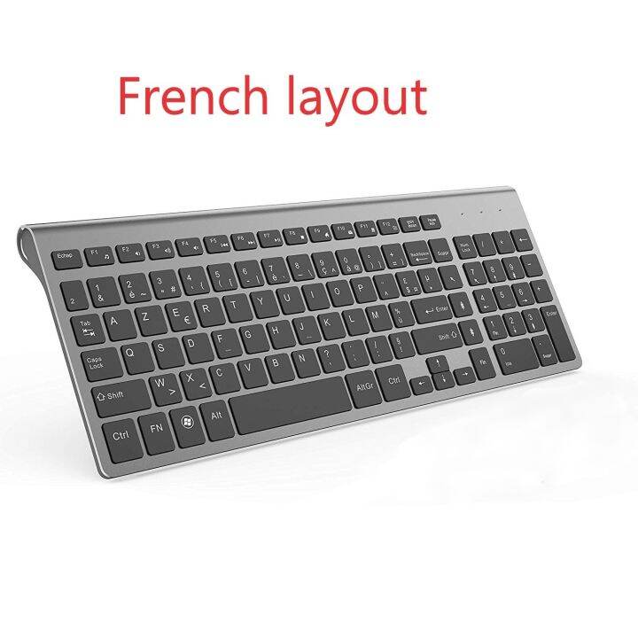 French Keyboard AZERTY Wireless 2.4G USB Connection Ergonomic Silent ES/RU/IT/DE/USA/FR Keyboard