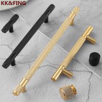 【YD】 KK FING Gold Knurled Handles Cabinet And Drawer Aluminum Alloy Wardrobe Pulls Knobs