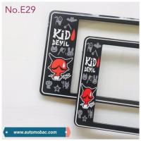 ++โปร กรอบป้ายทะเบียนรถยนต์ กันน้ำ ลาย E29 KID DEVIL พื้นดำ 1 คู่ สั้น-ยาว ชิ้นสั้น 39.5x16cm ชิ้นยาว 44x16 cm. ถูกมาก แต่งรถ ป้ายทะเบียน อะไหล่รถ กรอบป้าย