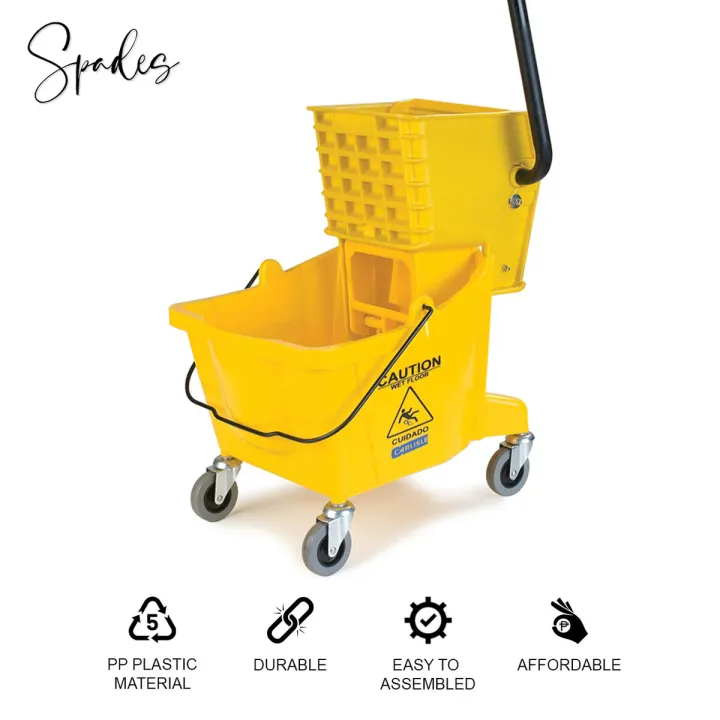 AF08079 24L Deluxe Side Press Cleaning Mop Trolley with Good Wringer