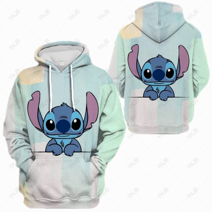 lilo-amp-stitch-เสื้อกันหนาวผู้หญิงเกาหลีขนาดใหญ่-hoodie-อะนิเมะ-kawaii-harajuku-คู่กับกระเป๋า-hooded-gothic-coat