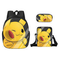 [ในสต็อก] Pokémons Pikachu 3D การ์ตูนกระเป๋าเป้สะพายหลังชุดสามชิ้นเด็กความจุขนาดใหญ่นักเรียนระดับประถมศึกษาและมัธยมศึกษากระเป๋าเป้สะพายหลังกระเป๋าสะพายกระเป๋าดินสอชุดความสะดวกสบาย