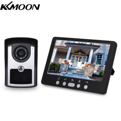 KKmoon 7นิ้วตรวจสอบ HD กล้องวิดีโอประตูโทรศัพท์ออดระบบอินเตอร์คอม IR Night Vision สายออดกล้อง