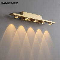 DOOMYHOME โคมไฟแบ็คดรอปเป่าลม LED ทองแดงทั้งหมดจิตรกรรมติดผนังทางเดินห้องนั่งเล่นหน้าต่างกระจกดีไซน์สวยไฟติดผนังด้านหน้า