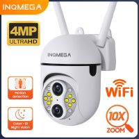 INQMEGA 4MP Dual-Lens WiFi Surveillance Outdoor Waterproof Camera 10X Digital Zoom Security CCTV Camera Full Color Night Vision