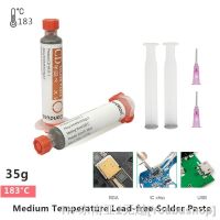 hk✤№  Lead-free medium temperature Tin solder 183 °C Needle Tube Soldering Paste Flux PCB  BGA Cellphone Repairing