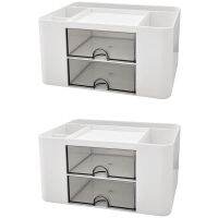 Desk Storage Box 2 Pumping Desktop Pencil Storage Box Suitable for Office Supplies Table Office School Family