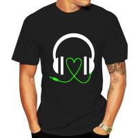 Love Music Printed T Shirt Mens Graphic Headphones Tee Club Rave Dance Heart Gildan