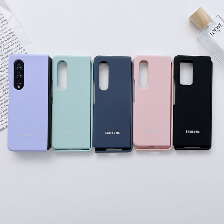 fashion2023soft-touch-liquid-ซิลิโคนเคสศัพท์สำหรับ-samsung-galaxy-z-พับ2-3-4-5g-ใหม่-silky-ultral-บาง-matte-กันกระแทกสำหรับพับ4