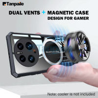 Tanpaile Cooling Magnetic Case สำหรับ Huawei Mate 50 40 30 Pro【 E-Sports King】Shockproof Breathable Magsafe Ultra-Thin กันชนป้องกัน Graphene การกระจายความร้อนโทรศัพท์ปลอกหุ้มสีดำ