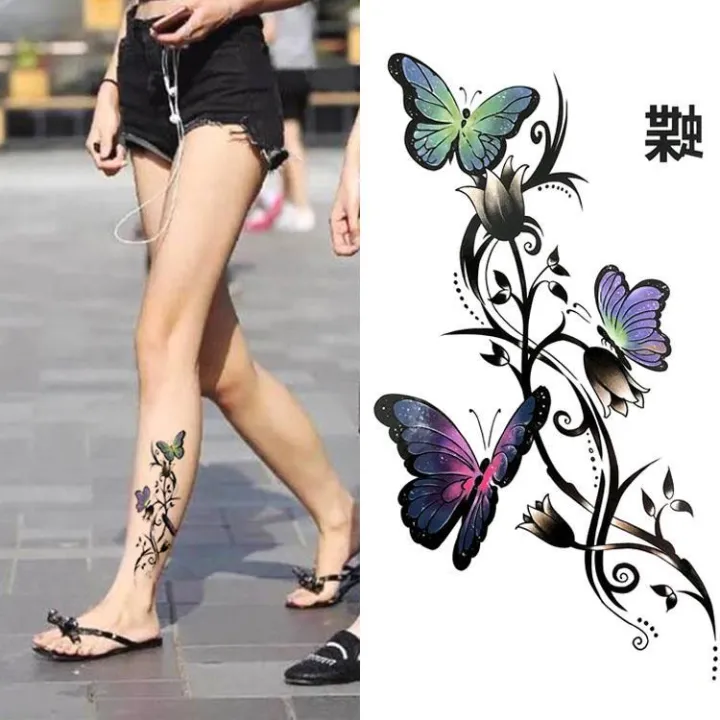 8 Pieces New Beautiful Fresh Hand-Painted Sexy Colorful Butterfly Tattoos  Iris Waterproof Lasting Women's Realistic Back Ankle Tattoo Stickers |  Lazada PH