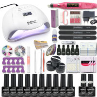 Manicure Set With 120W80W54W Led Nail Lamp Nail Set 35000RPM Nail drill Machine 40 Color UV Polish Gel Nail Kit Tools Set