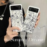 JieHui สำหรับ Samsung Z Flip5 /z Flip4 /z Flip3ดินสอสามชิ้นวาด Disney (Shell + Robe) เคสโทรศัพท์แฟชั่น